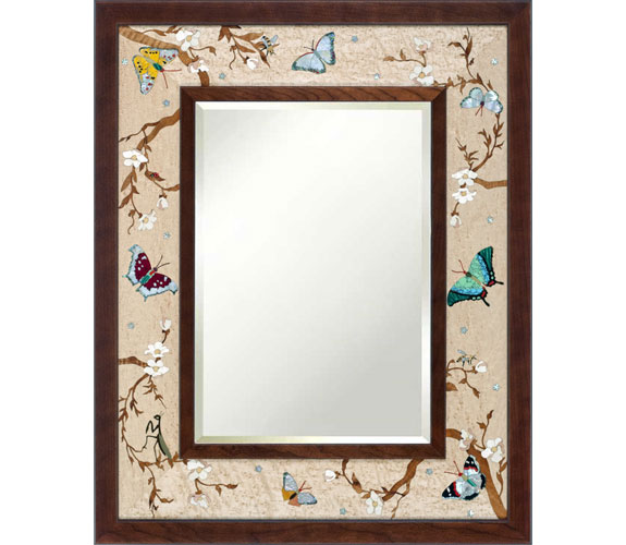 Butterfly Garden Mirror by Hudson River Inlay
